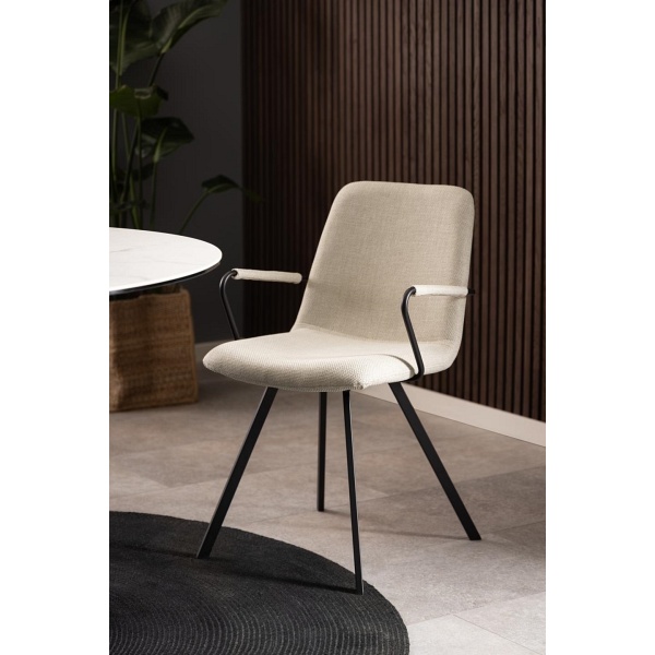 Krzesło z podłokietnikami Selina beżowe - ACTONA